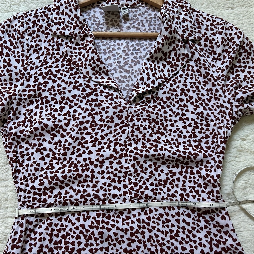 ASOS / Ichi White and Brown Heart Patterned Summer Dress - Picture 10 of 11